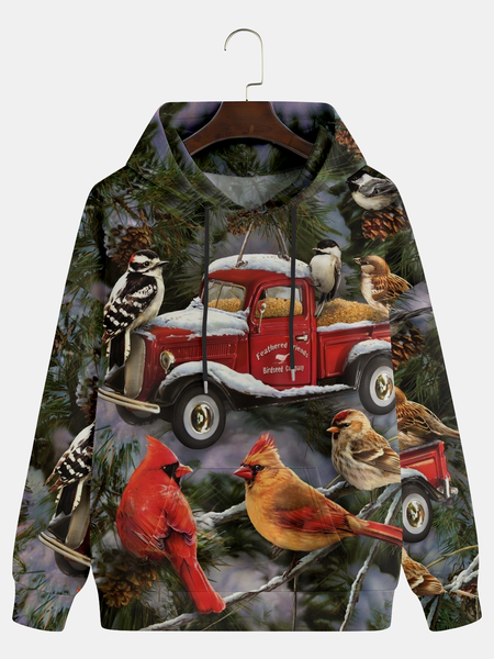 

Christmas Car Bird Hoodie Sweatshirt, Red, Hoodies&Sweatshirts