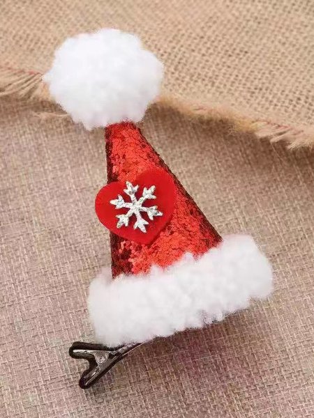 

Christmas Christmas Hat Beard Heart Pattern Hair Clip Holiday Party Decorations, Color3, Women Hair Accessories