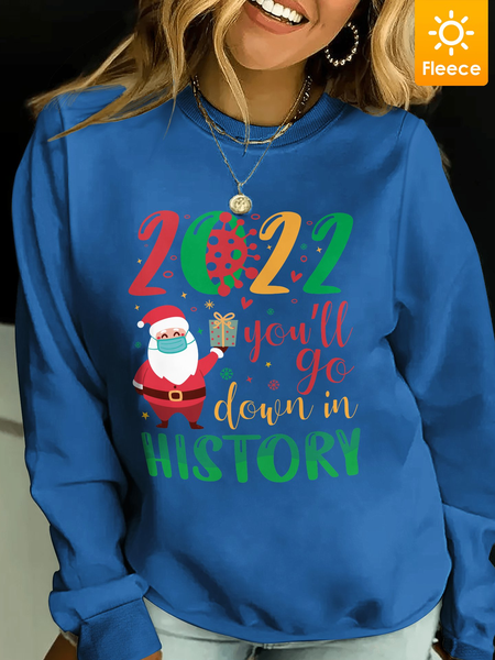 Lilicloth X Jessanjony 2022 You'll Go Down In History Christmas Women's Fleece Sweatshirt, Royal blue, Hoodies&Sweatshirts