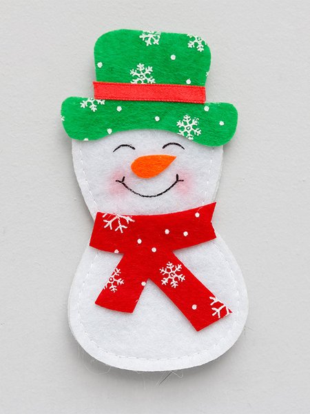 

Christmas Snowman Santa Elk Pattern Cutlery Protector Placemat Decoration Festive Party Decorations, White, Home＆Garden