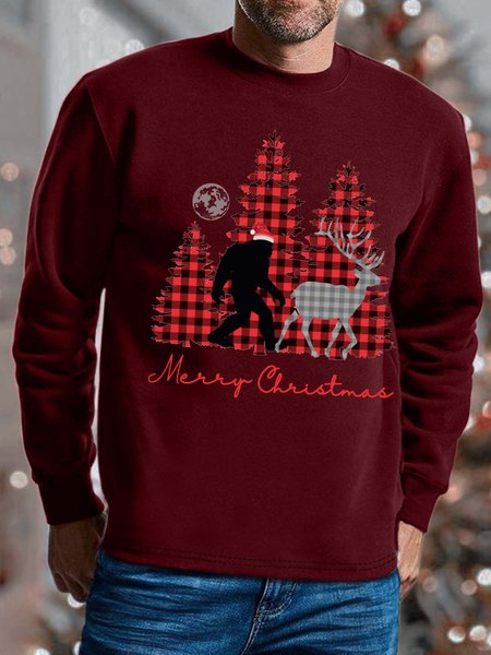 

Men Merry Christmas Trees Orangutan Moose Sweatshirt, Red, Hoodies&Sweatshirts