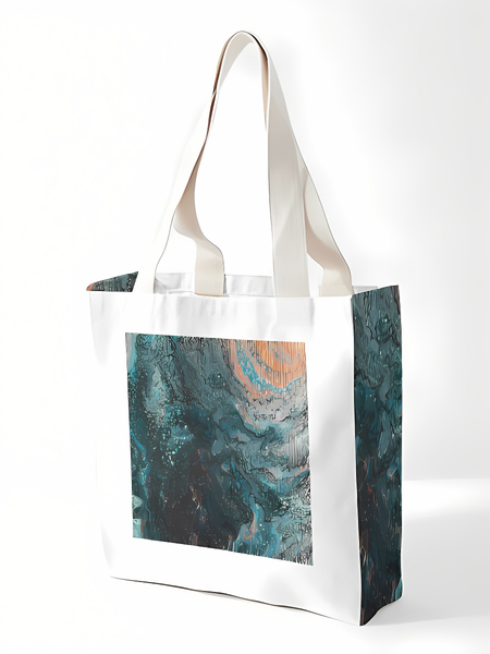 

Lilicloth X Kat8lyst Abstract Painting Designer Shopping Totes, As picture, Bags