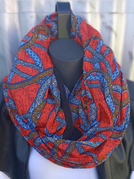 

Winter Casual Printing Knit Scarf, Blue, Women Scarves & Shawls