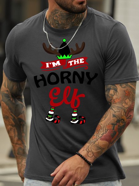 

Lilicloth X Paula I‘m The Horny Elf Men's Christmas T-Shirt, Deep gray, T-shirts