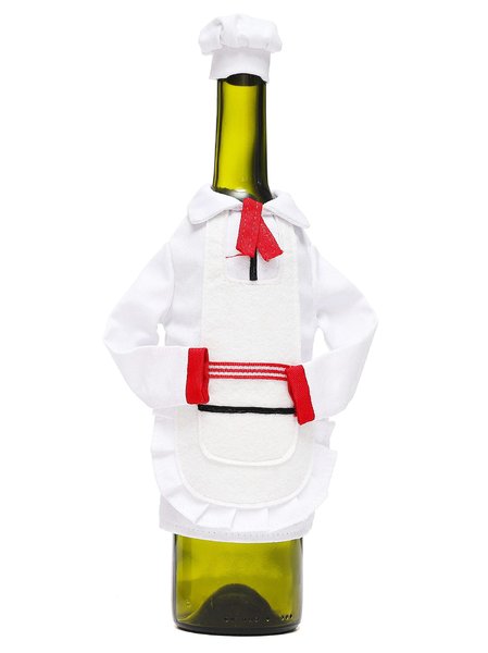 Christmas White Red Clothes Pattern Wine Bottle Ornament Holiday Party Ornament, Color2, Home