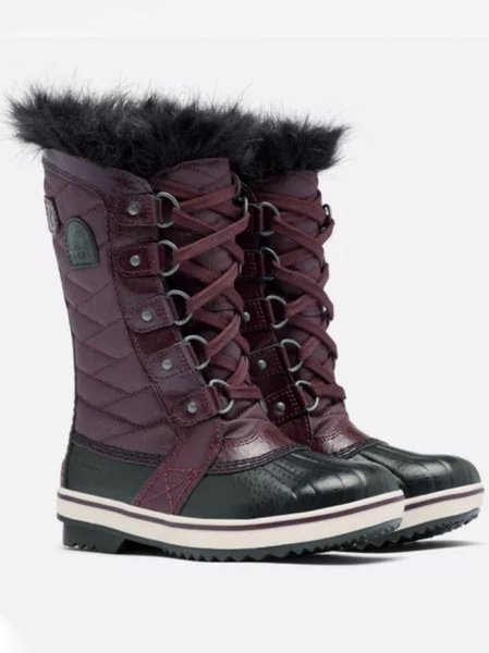 

Burgundy Patchwork Warm Outdoor Snow Boots, Wine red, Boots