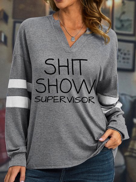 

Lilicloth X Y Shit Show Supervisor Women's Long Sleeve T-Shirt, Gray, Long sleeves