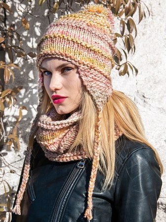 

Winter Knitted Gradient Beanie Hat, As picture, Women Hats