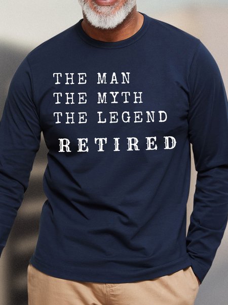 

Lilicloth X Kat8lyst The Man The Myth The Legend Retired Men's Long Sleeve T-Shirt, Deep blue, Long Sleeves