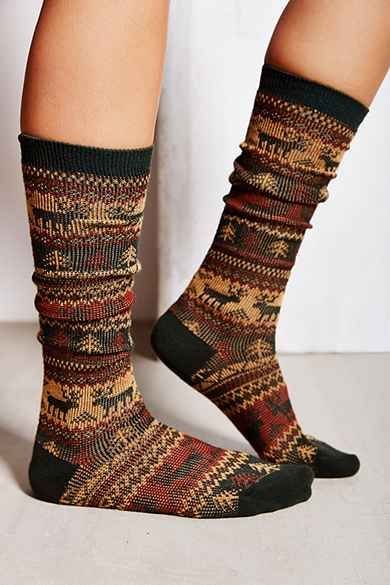 

Winter Christmas Vintage Socks, As picture, Socks