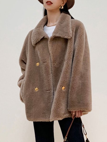 

Daily Long sleeve Faux Fur Urban Teddy Jacket, Coffee, Coats