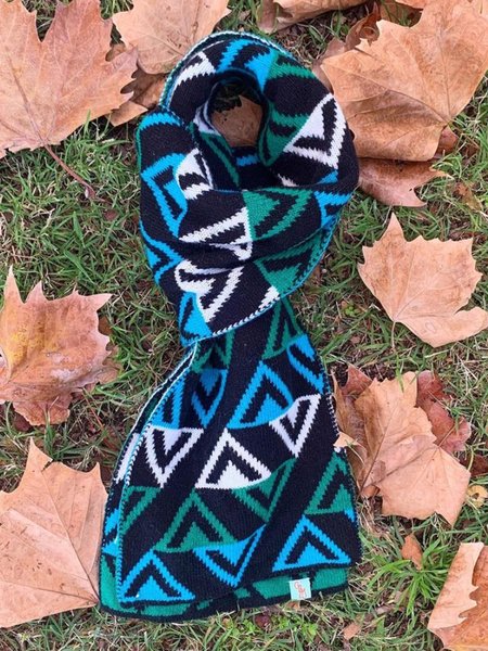

Winter Casual Knit Yarn Color Block Scarf, Black, Women Scarves & Shawls