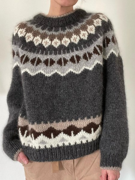 

Wool/Knitting Boho Stand Collar Sweater, Multicolor, Sweaters