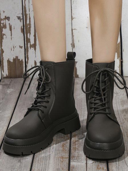 

Fashion Black Platform Chunky Heel Booties, Boots