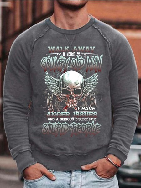 

Men Walk Away I Am A Grumpy Old Man Stupid People Simple Sweatshirt, Gray, Hoodies&Sweatshirts