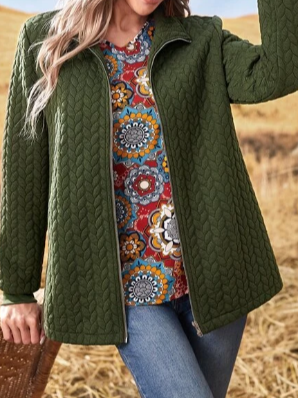 

Plain Shawl Collar Casual Jacket, Green, Jackets