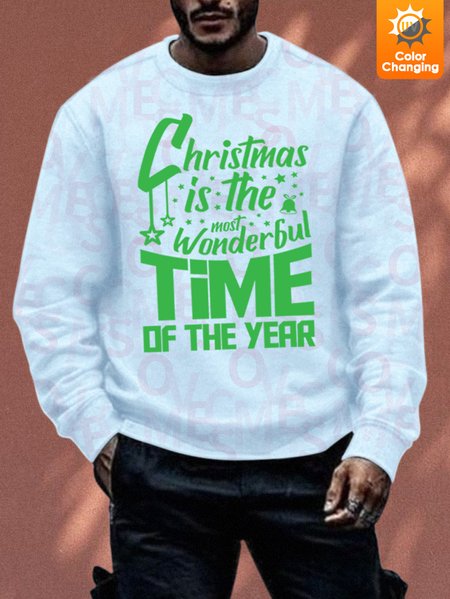 

Lilicloth X Jessanjony Unisex Christmas Is The Most Wonderful Time Of The Year UV Color Changing Sweatshirt, Light blue, Hoodies&Sweatshirts