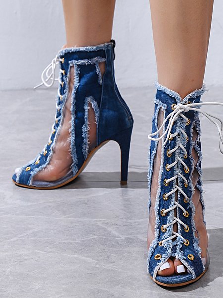 

Fashion Cow Carefully Heeled High Heel Booties Footwear, Blue, Boots