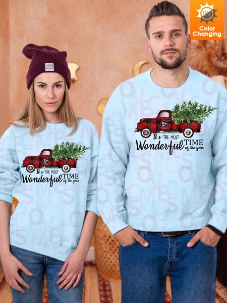 

Unisex Funny Christmas UV Color Changing Sweatshirt, Blue, Hoodies&Sweatshirts