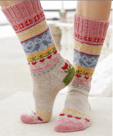 

Winter Color Block Socks, As picture, Socks