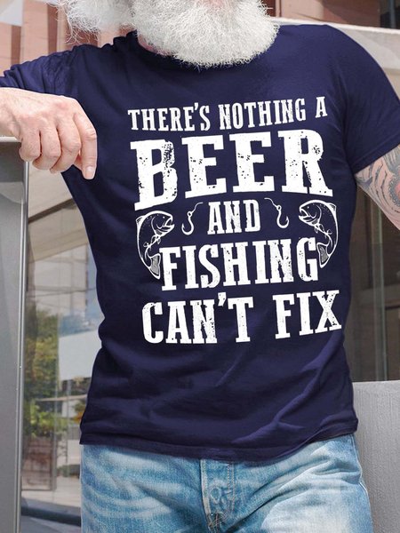 

There's Nothing A Beer And Fishing Can't Fix T-shirt, Purplish blue, T-shirts