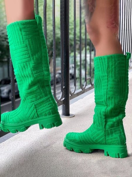

Personalized Terry Cloth Straight Boots, Green, Boots