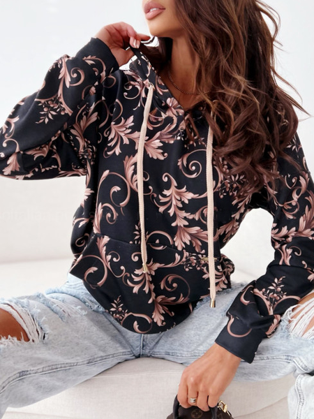 

Ethnic Casual Loose Sweatshirts, Black, Hoodies & Sweatshirts