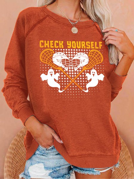 

Lilicloth X Jessanjony Check Yourself Lacrosse Halloween Women's Hoodie Sweatshirts, Orange, Hoodies&Sweatshirts
