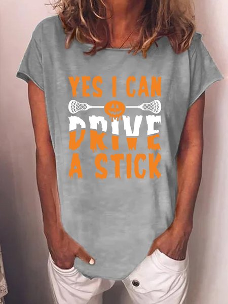 

Lilicloth X Jessanjony Yes I Can Drive A Stick Lacrosse Halloween Women's T-Shirt, Gray, T-shirts