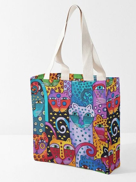 Animal Abstract Graphic Shopping Tote, As picture, Women's Bags