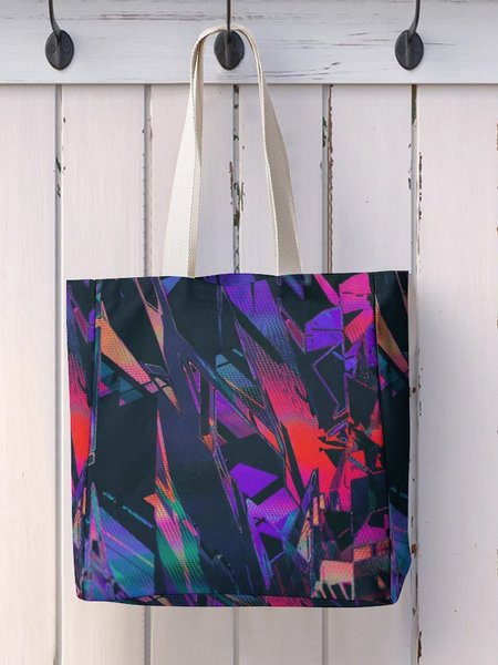 

Abstract Geometric Print Shopping Bag, As picture, Bags