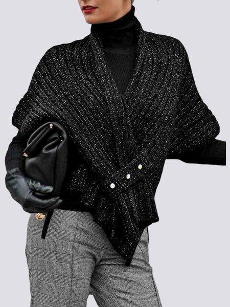 

Lady Shift V Neck Solid Sweater, Black, Sweaters