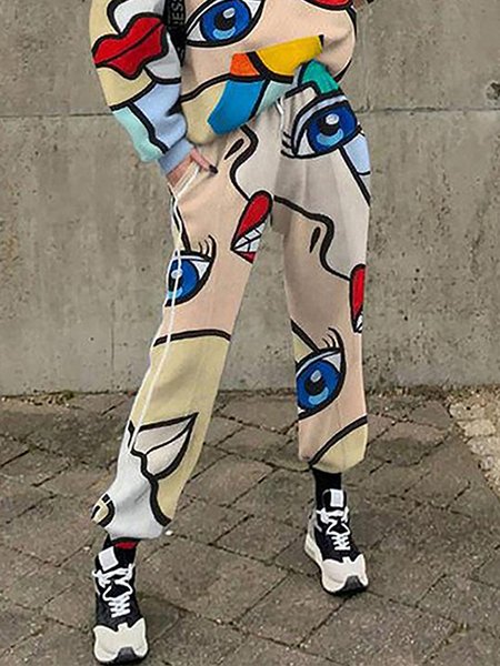 

Street Loose Abstract Sweatpant, Multicolor, Pants