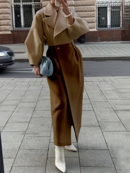 

Urban Color Block Regular Fit Overcoat, Multicolor, Coats