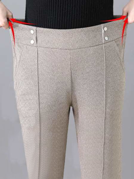 

Urban High Elastic Waist Straight Leg Pants, Light khaki, Pants