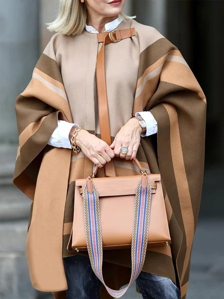 

Color Block Loose Urban Jacket, Khaki, Jackets