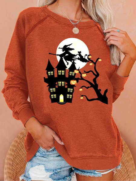 

Witch With Halloween Women's Sweatshirt, Orange, Hoodies&Sweatshirts