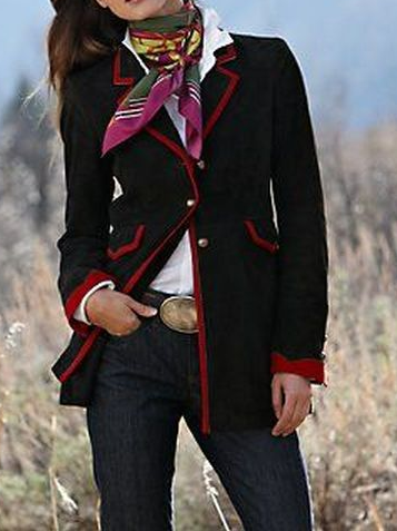 

Plain Loose Casual Other Coat, Black, Blazers