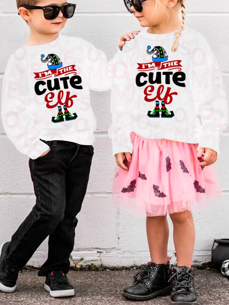 

Lilicloth X Paula Unisex I‘m The Cute Elf UV Color Changing Children Sweatshirts, White, Kid's Sweatshirts