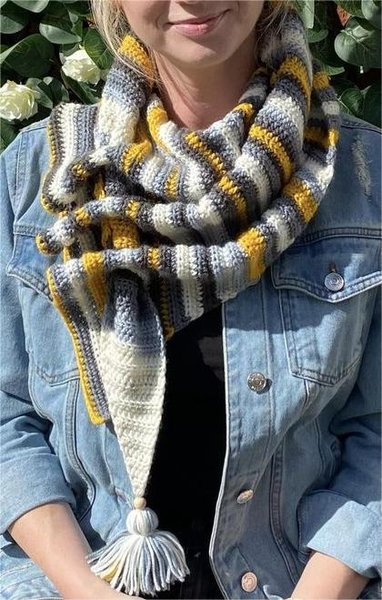 

Tassel Color Block Scarf, As picture, Women Scarves & Shawls