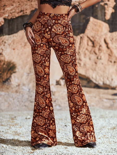 

Regular Fit Ethnic Floral Fashion Pants, Multicolor, Pants