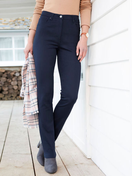 

Casual Regular Fit Casual Pants, Navy blue, Pants