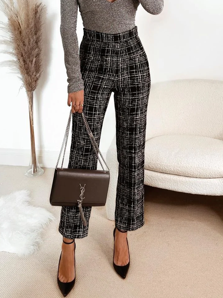 

Regular Fit Urban High Waist Fashion Long Pants, Black, Pants