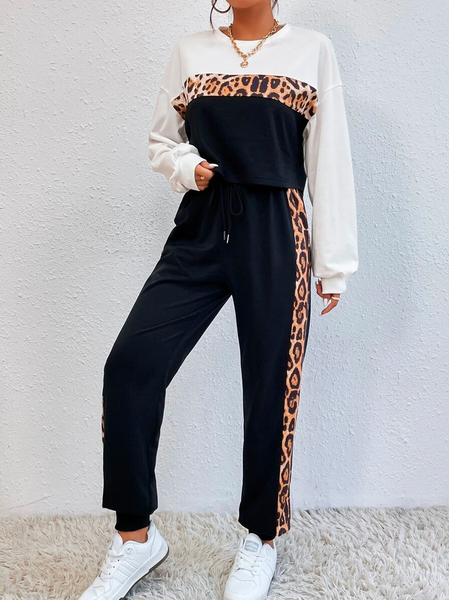 

Color Block Casual Two Piece Sets, Multicolor, Suit Set