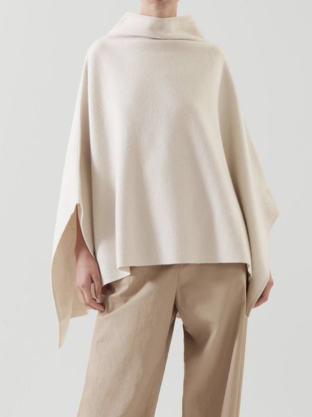

Long sleeve Elegant Half Turtleneck Top, Apricot, Linen Tops