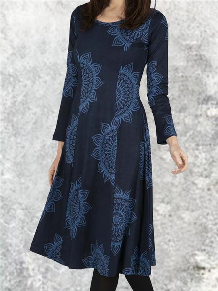 

Crew Neck Regular Fit Dresses, Dark blue, Dresses