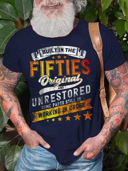 

Mens Grumpy Sixties Funny Text Letters Loose Casual Cotton T-Shirt, Purplish blue, T-shirts