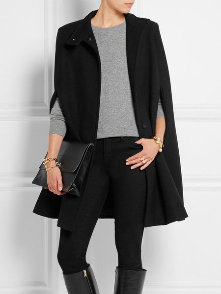 

Simple Plain Loose Jacket, Black, Jackets