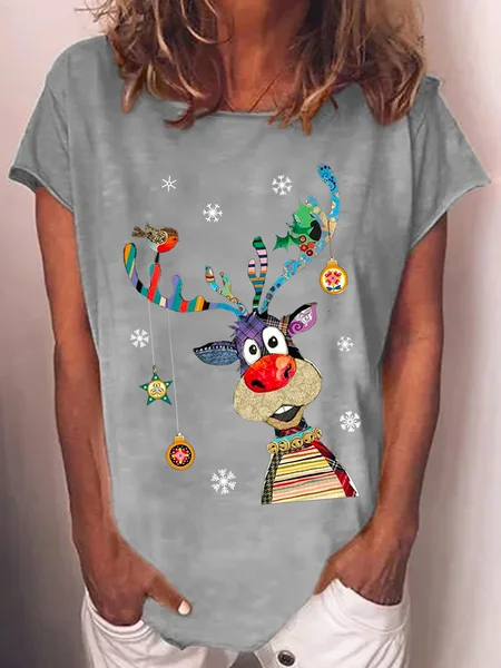 

Womens Christmas T-Shirt, Gray, T-shirts