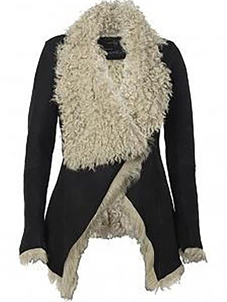 Regular Fit Casual Teddy Jacket, Black, Coats